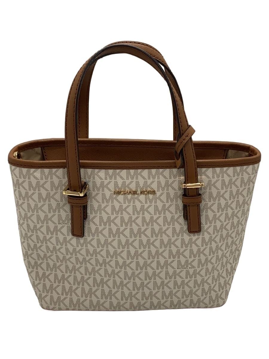 MICHAEL KORS Tote Bag Leather WHT All Over Pattern 35T9GTVT0B