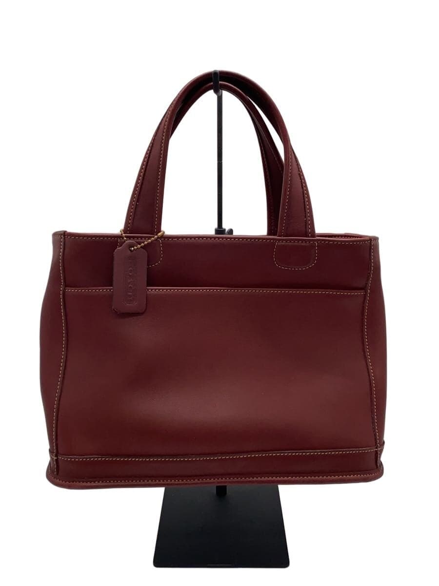 COACH tote bag leather burgundy plain 9303
