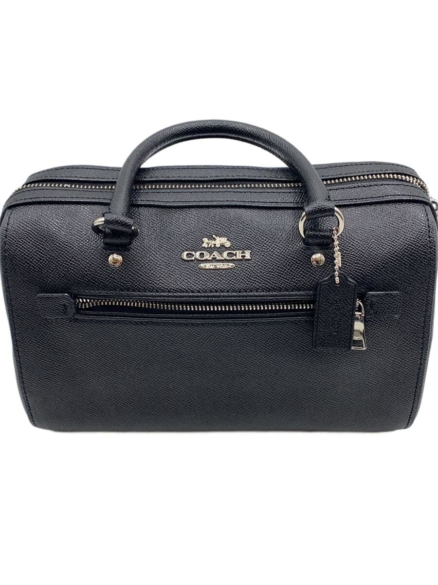 COACH Handbag Leather Black Solid Color 79946