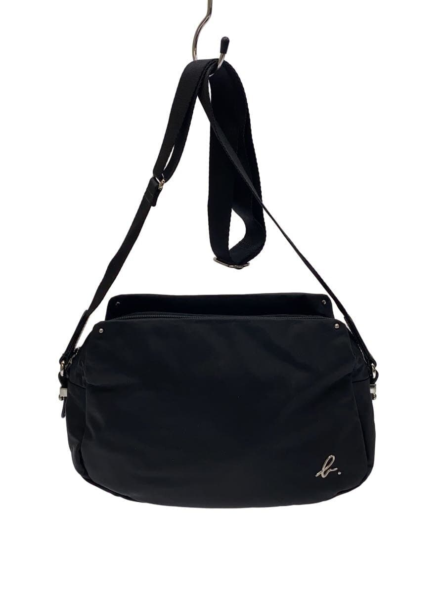 agnes b. Shoulder Bag Nylon Black Solid Color ES30-05
