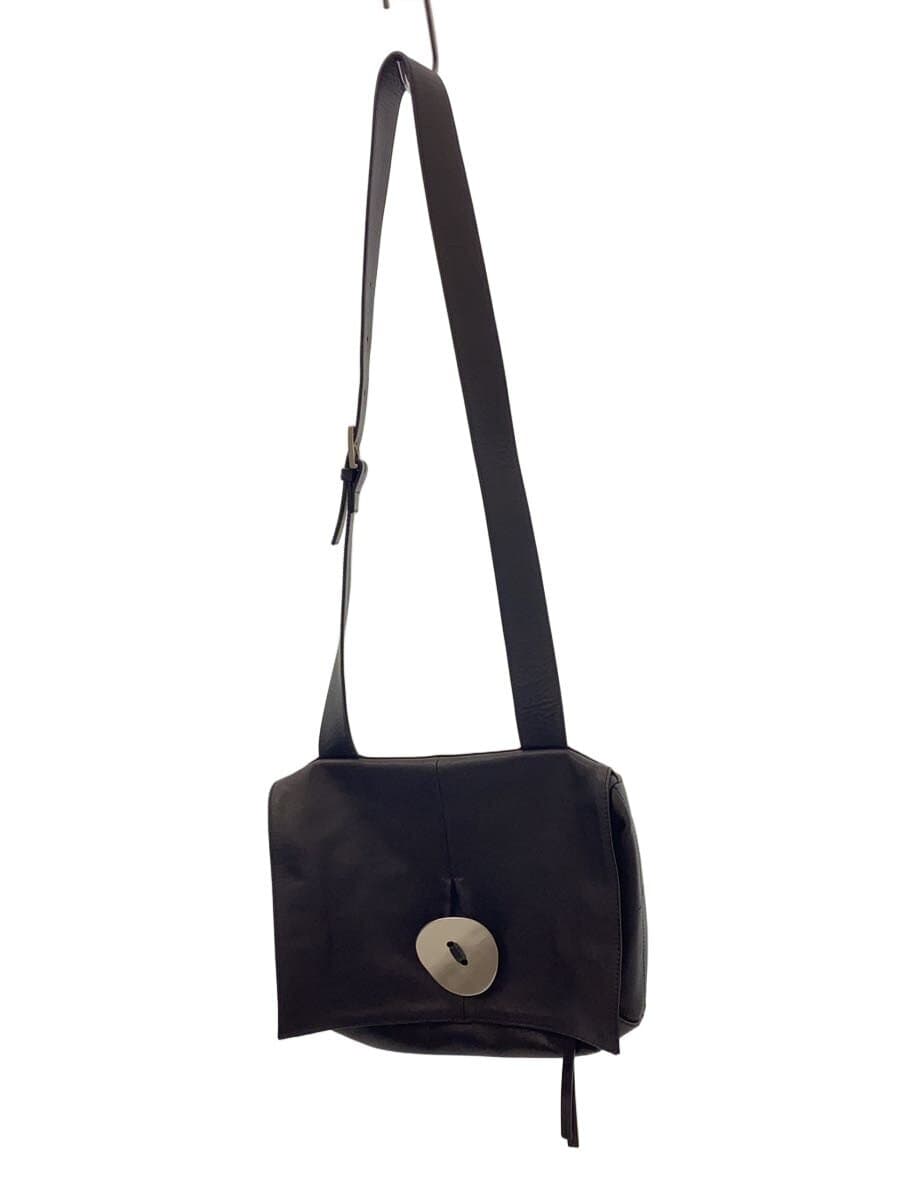 kawa-kawa Shoulder Bag Leather BLK Solid