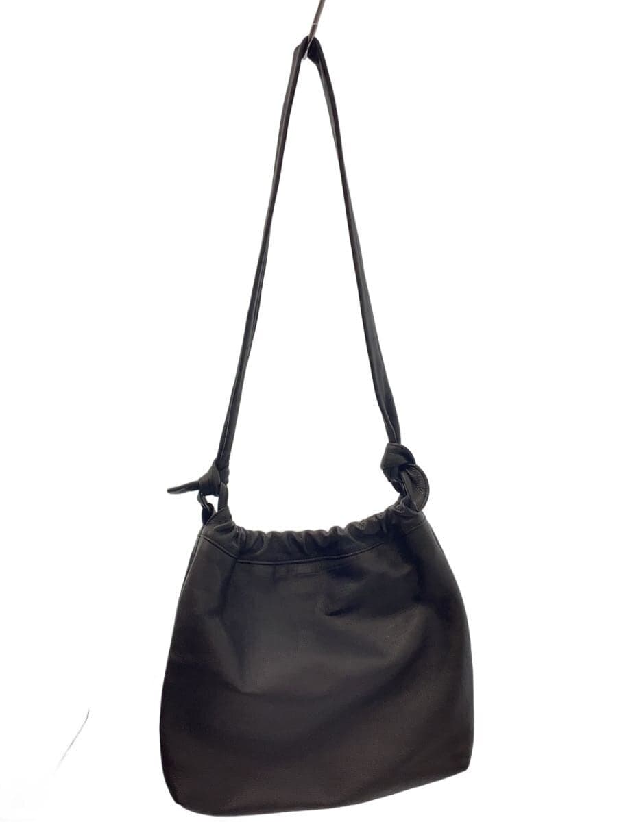 chi.wata Shoulder Bag Leather BLK Solid