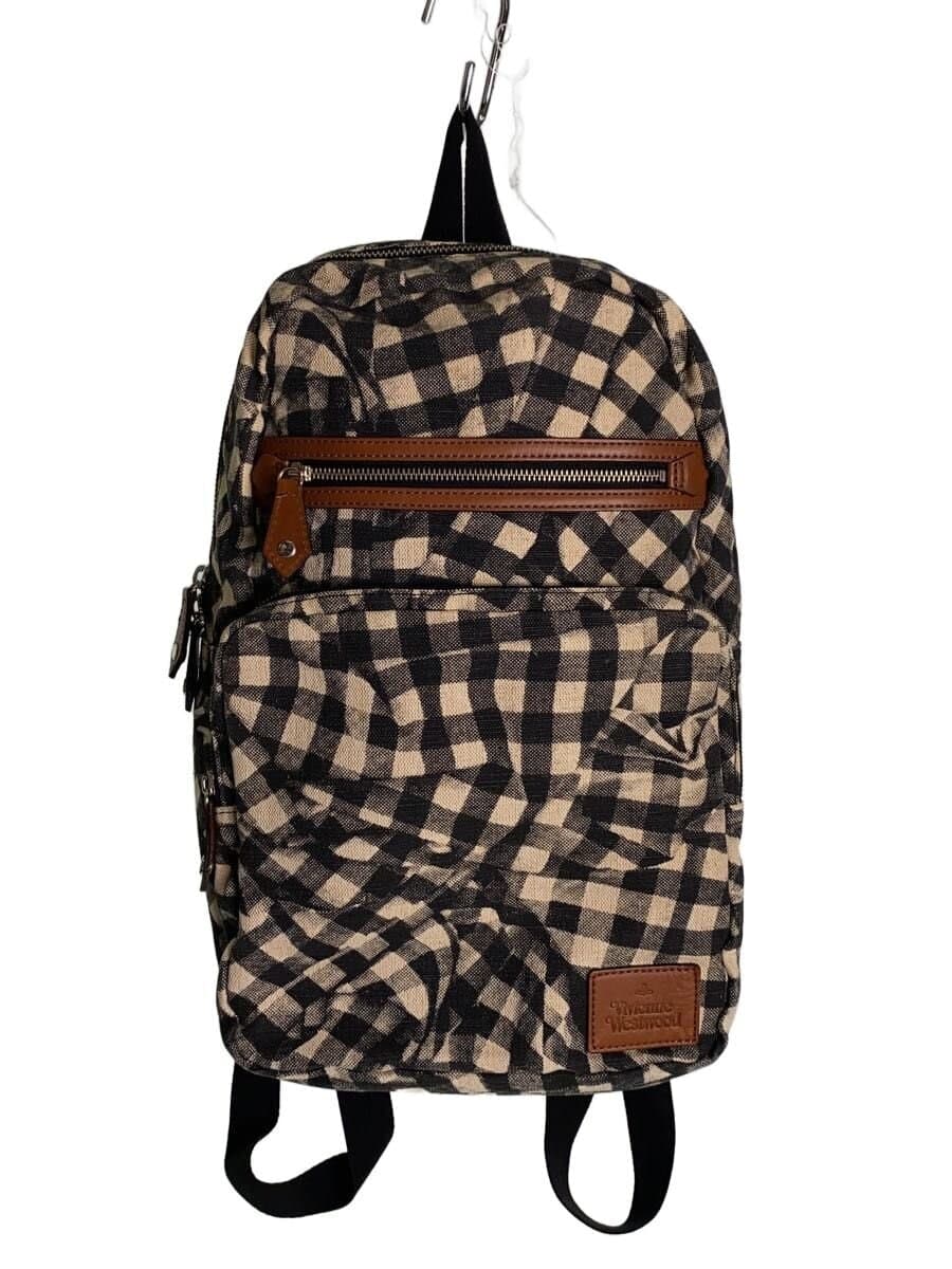 Vivienne Westwood Backpack BLK Check Chess Print