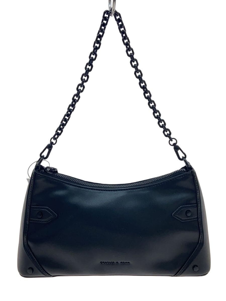 CHARLES&KEITH Shoulder Bag Faux Leather Black Solid Color CK2-80270619