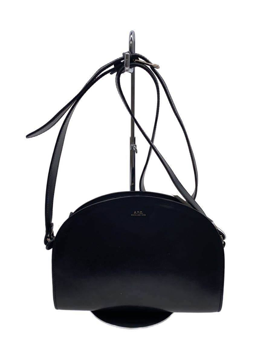 A.P.C. Half Moon Used Shoulder Bag Leather BLK