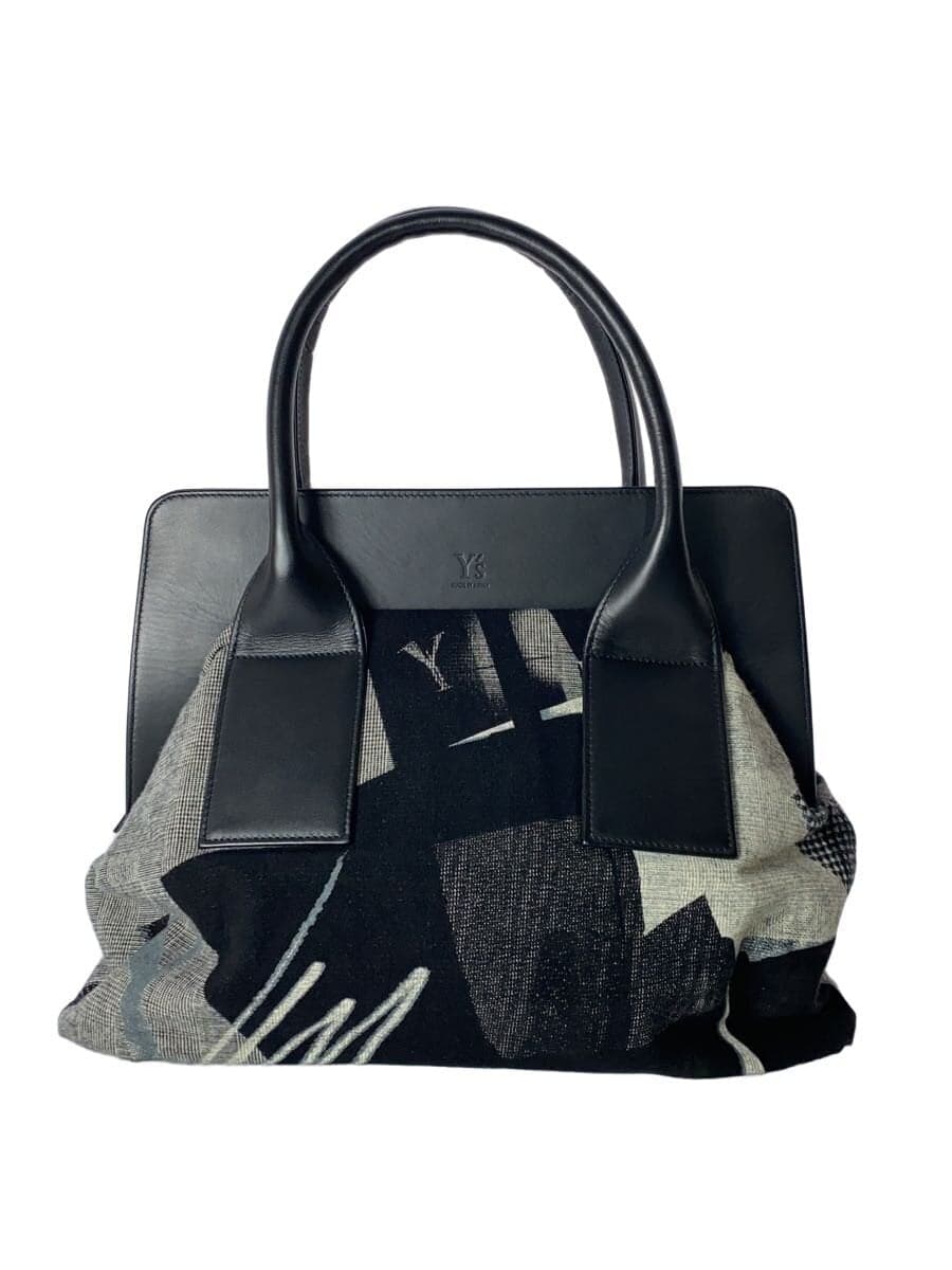 Y’s25SS Handbag Cowhide BLK All Over Pattern YP-I03-719