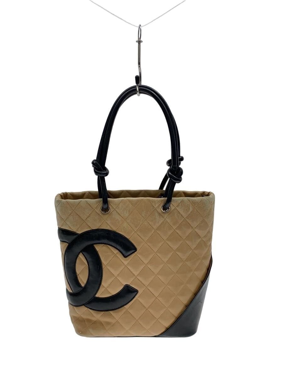 CHANEL Tote Bag_Cambon Line_Lambskin_Coco Logo_BEG Cowhide BEG A25166