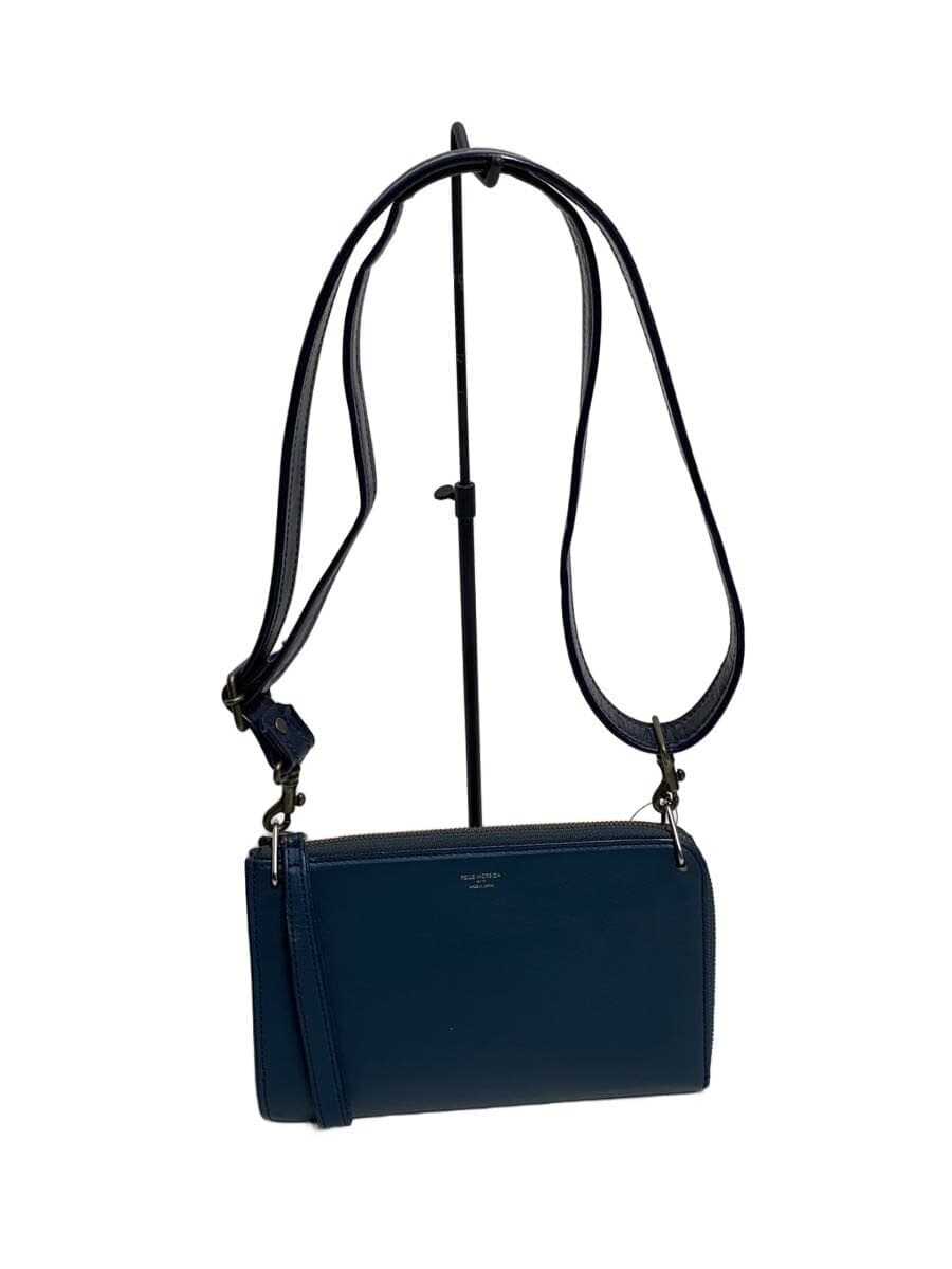 PELLE MORBIDA shoulder bag leather NVY solid color