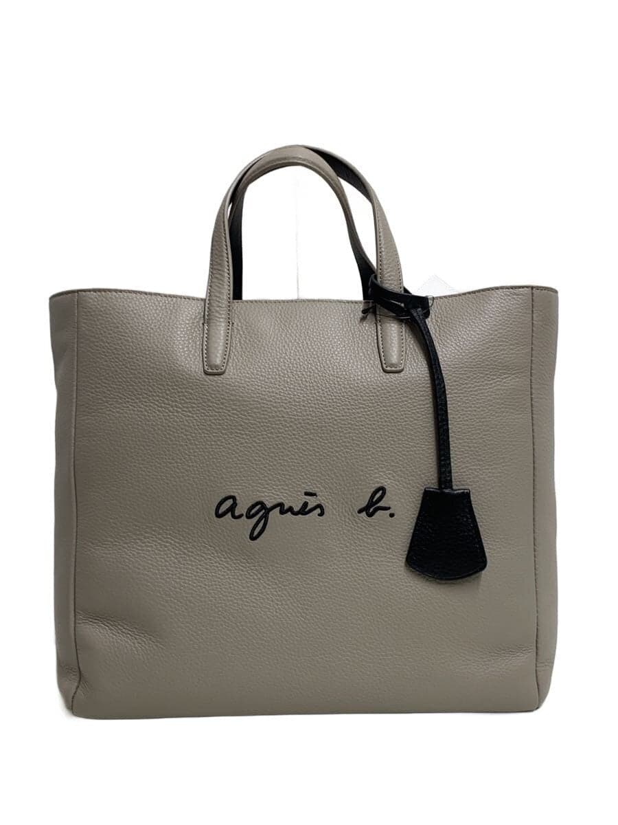 agnes b. tote bag cow leather GRY PAS26-01 2way