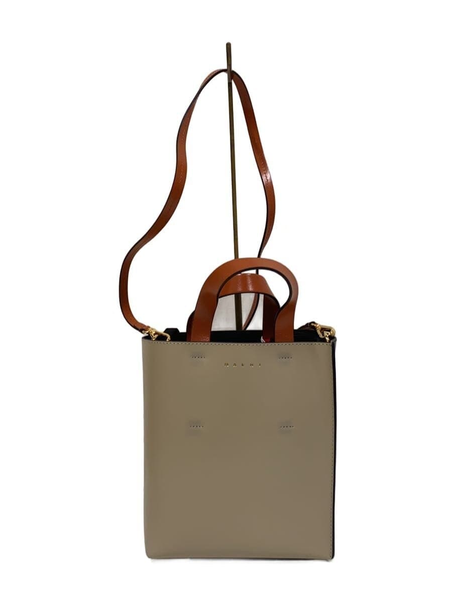 MARNI2-Way MUSEO Tote Bag Leather BEG SHMP0039Y0