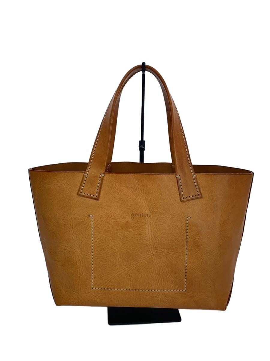 GENTEN Amaro Tote Bag S Leather BRW Solid Color