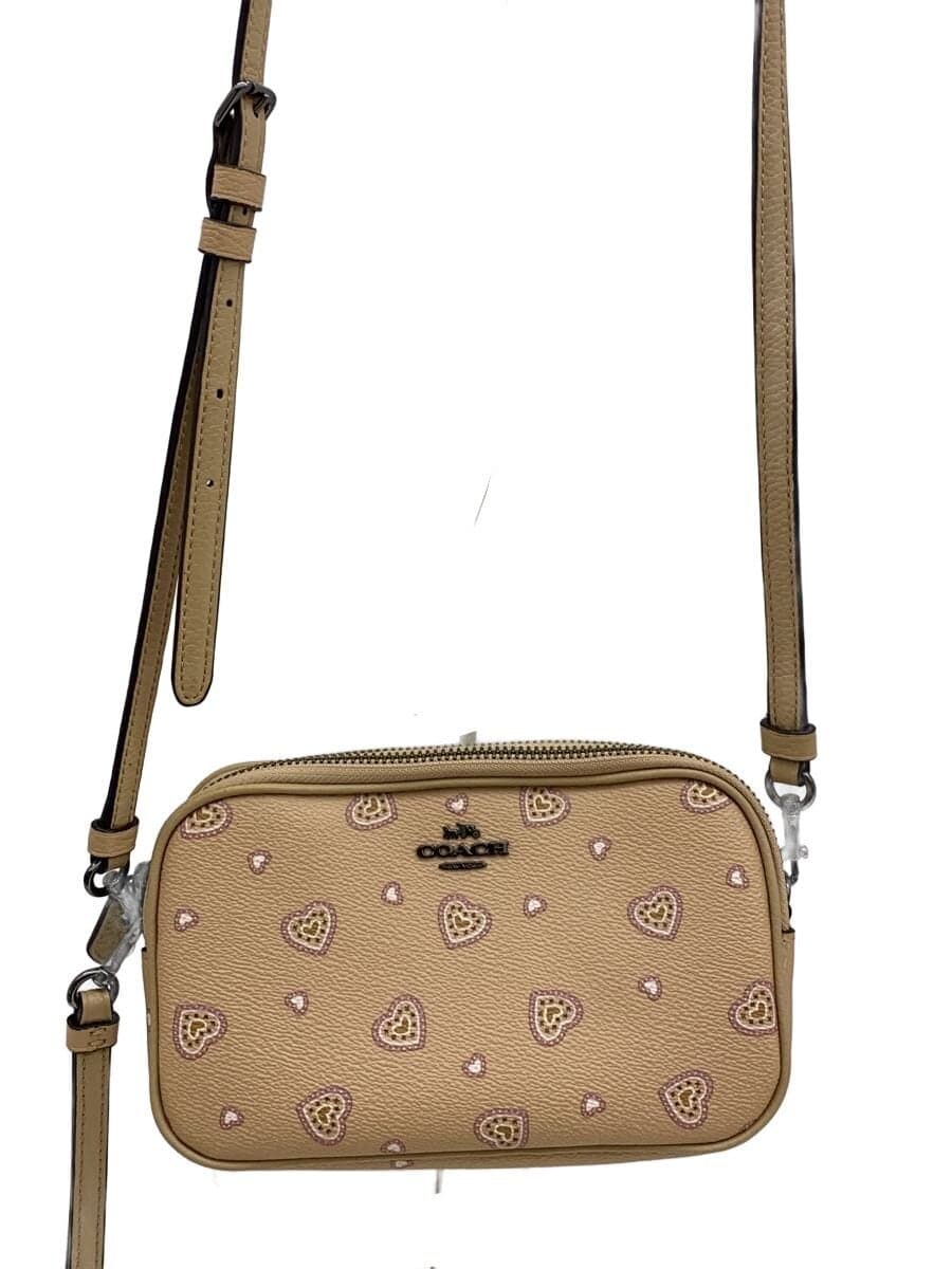 COACH Shoulder Bag Leather Beige 29682