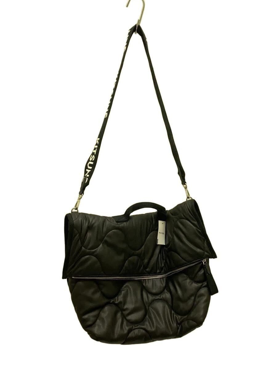 MAISON KITSUNENYLON QUILTED BAG 2-Way Shoulder Bag Nylon BLK