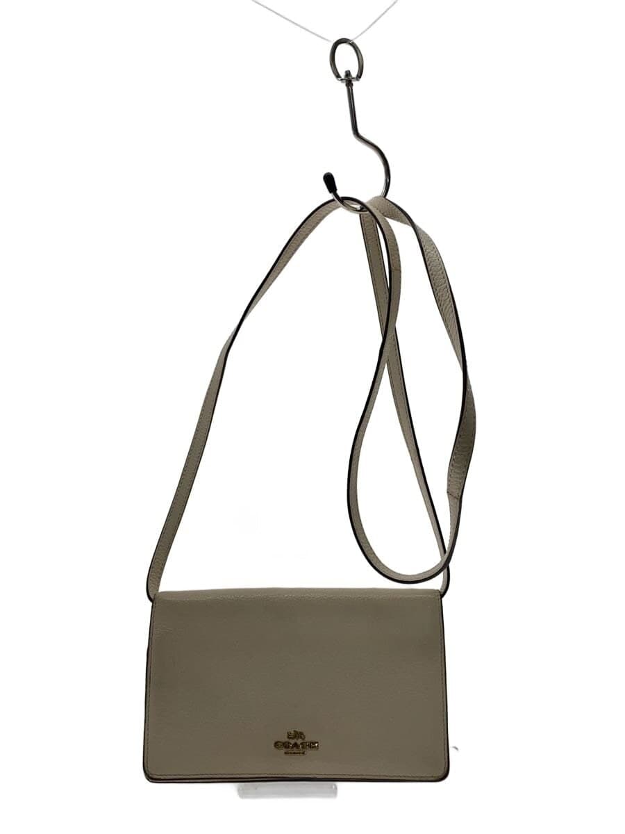 COACH Shoulder Wallet Leather WHT