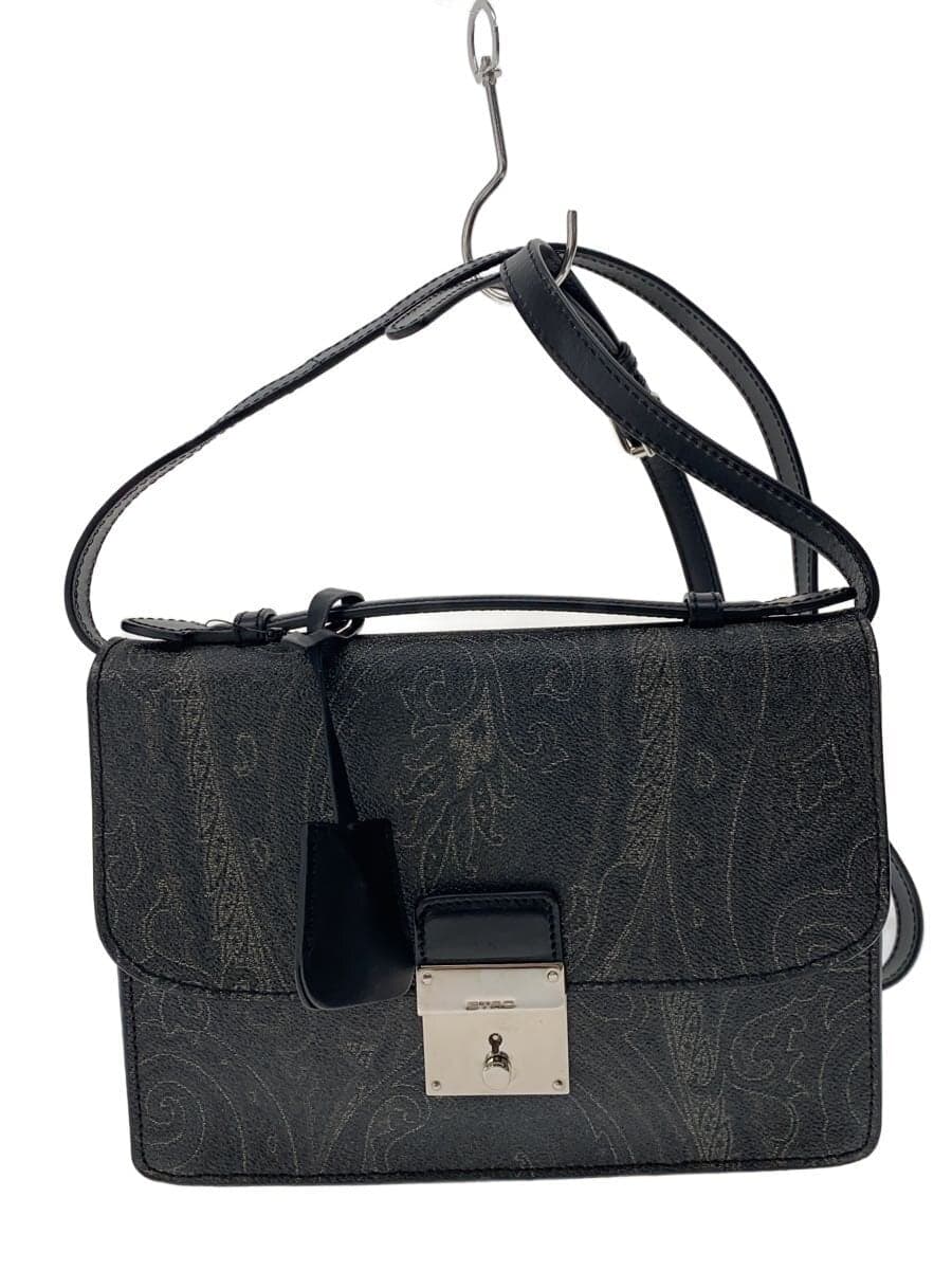 ETRO Shoulder Bag Leather GRY All Over Pattern