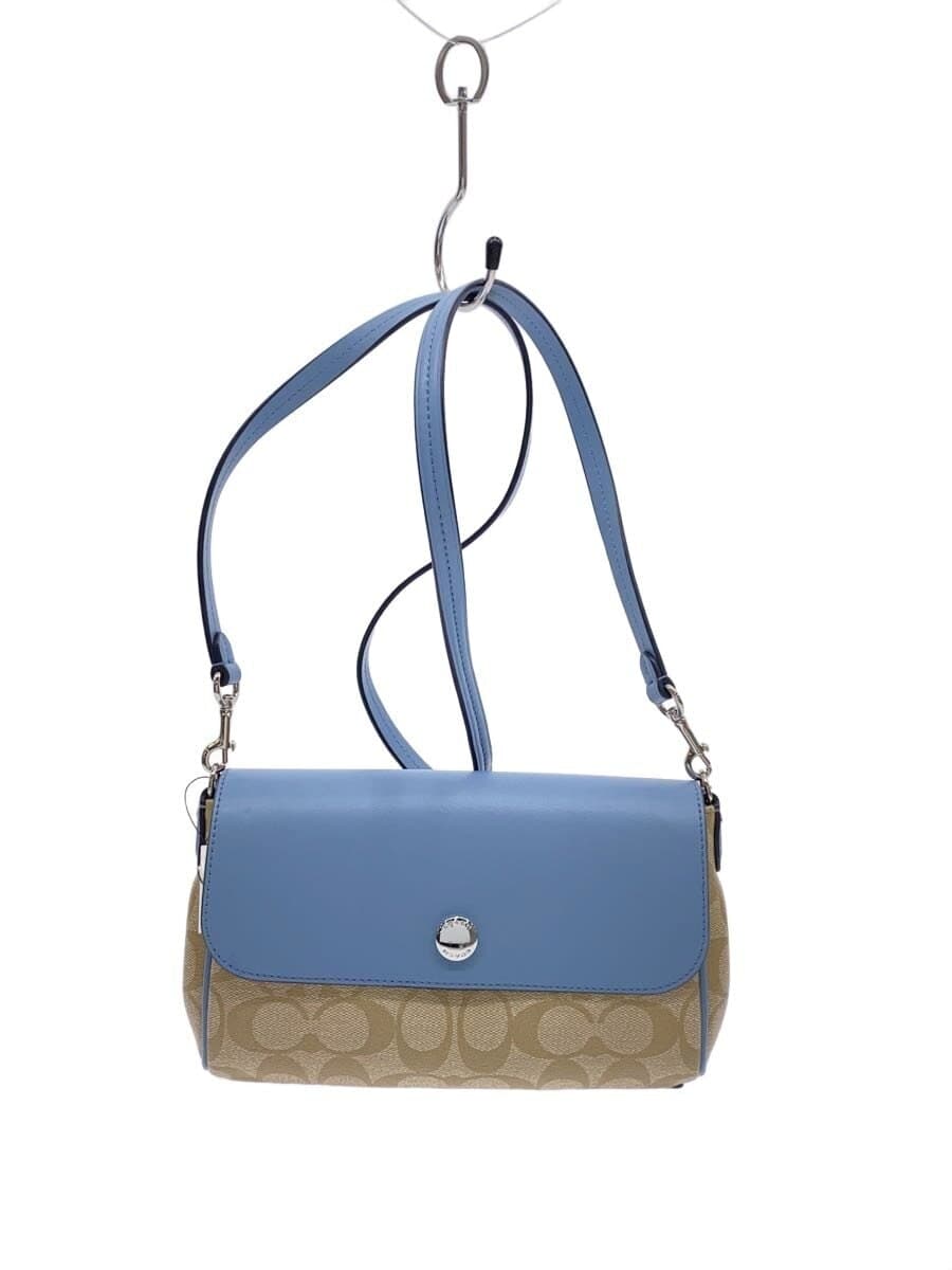 COACH Shoulder Bag_Signature_Reversible BLU All Over Pattern