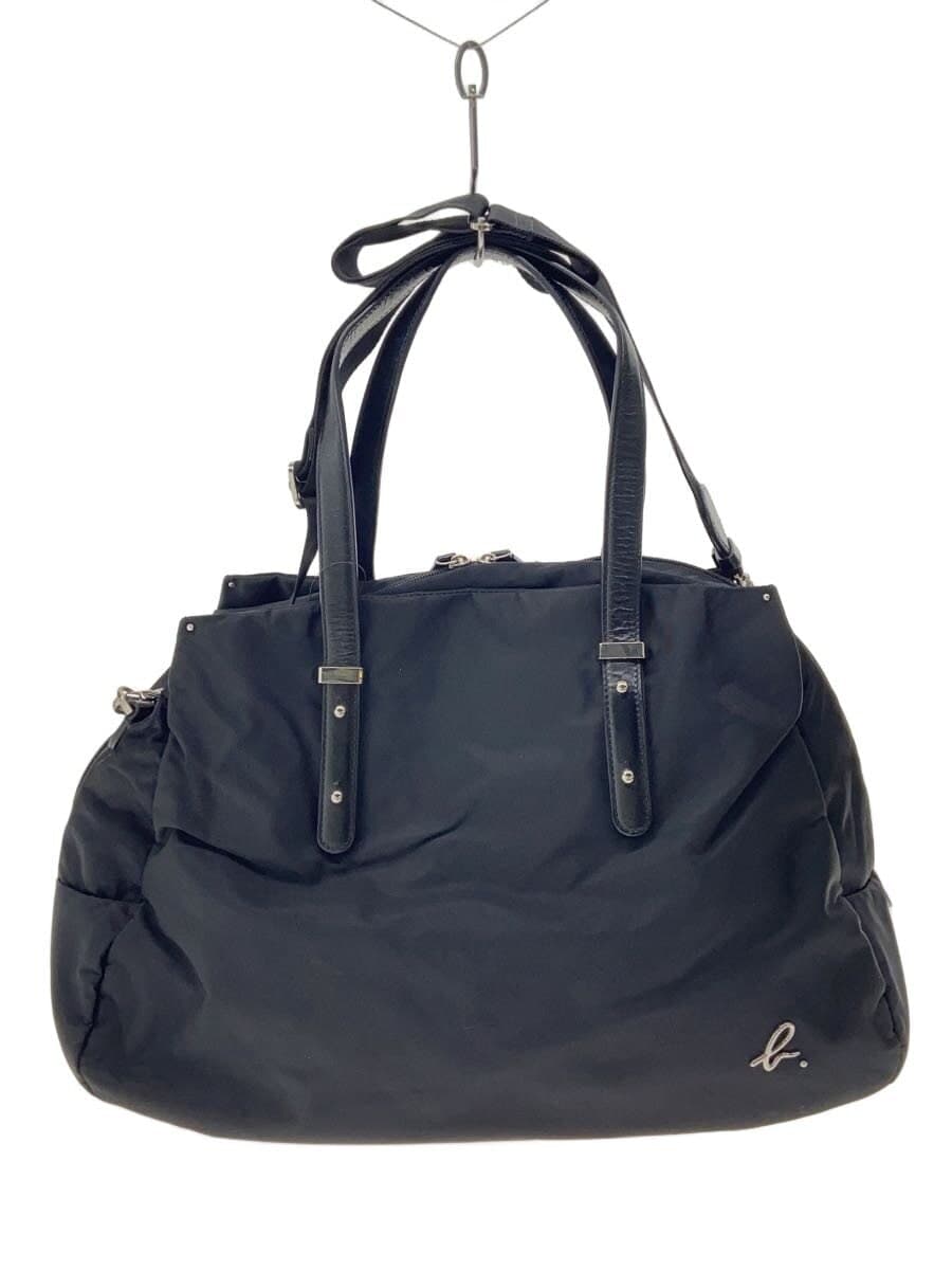 agnes b VOYAGE2-Way Tote Bag Nylon x Cowhide Black