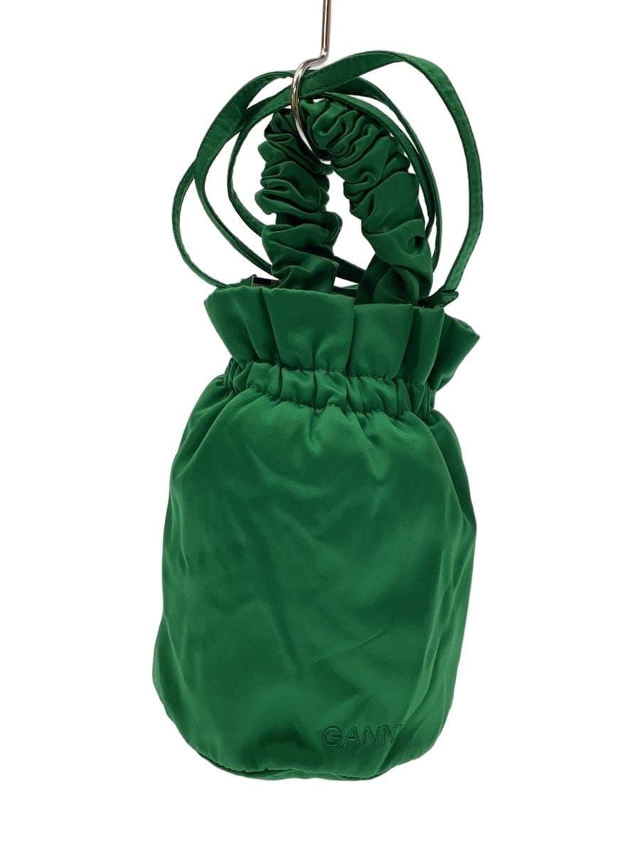 GANNI Shoulder Bag Polyester GRN Drawstring 2-Way