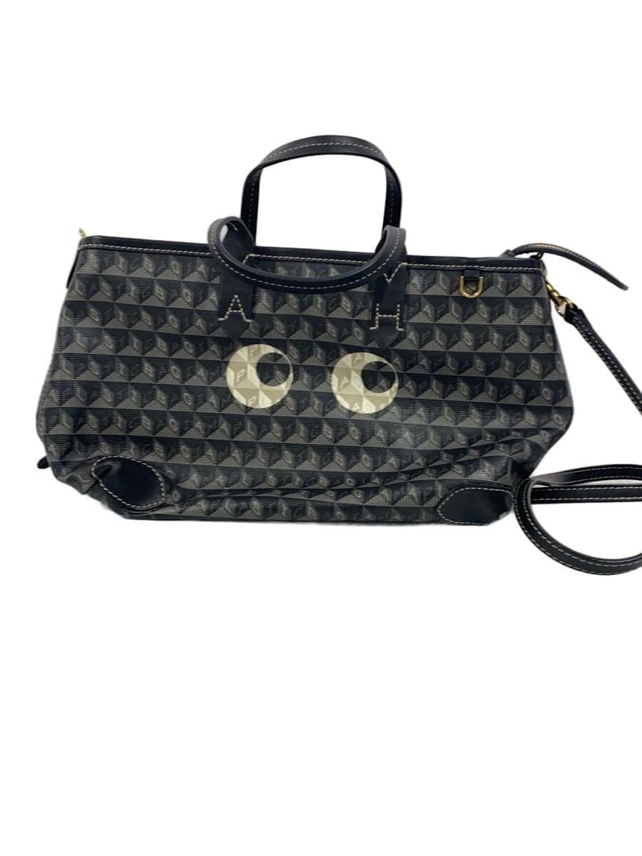 ANYA HINDMARCH Corner Wear I AM A PLASTIC BAG XS TOTE Shoulder Bag PVC BLK All Over Pattern