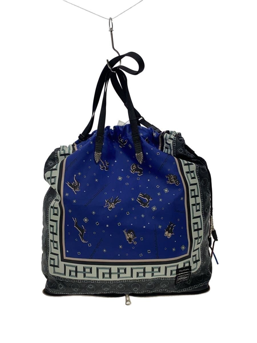 PORTER × TOGA Tote Bag Polyester Black All-over Print Packable Tote Bag ×TOGA
