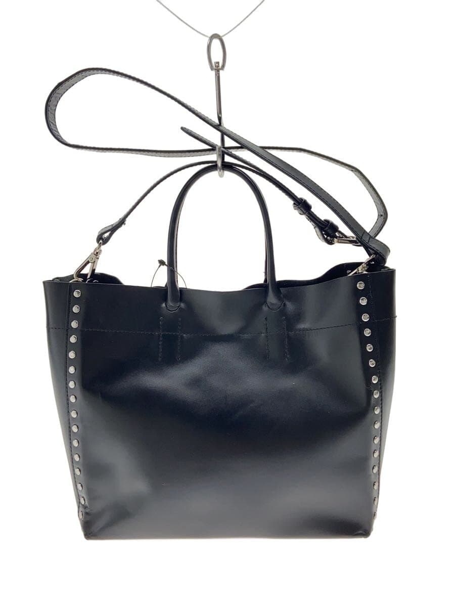 ear PAPILLONNER2-Way Studs Shoulder Bag Handbag Leather Black EAZ1012212A0012
