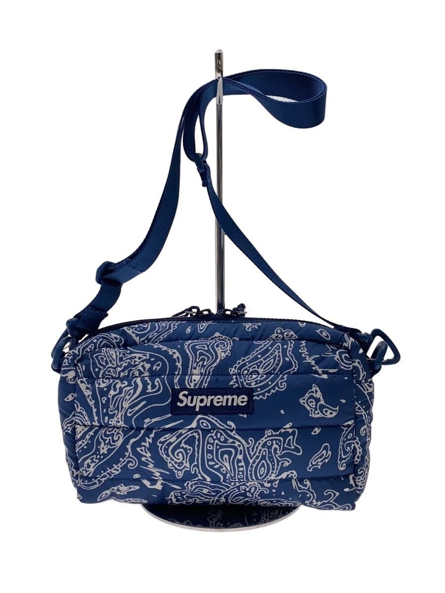 Supreme22AW Puffer Side Bag Shoulder Bag Polyester BLU