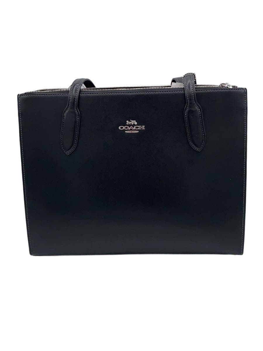 COACH Tote Bag Leather BLK Solid CL398