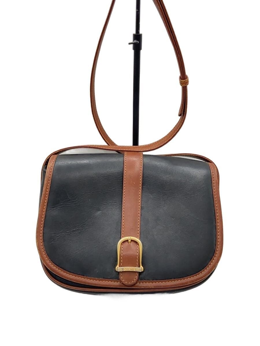 CELINE Shoulder Bag Leather BLK