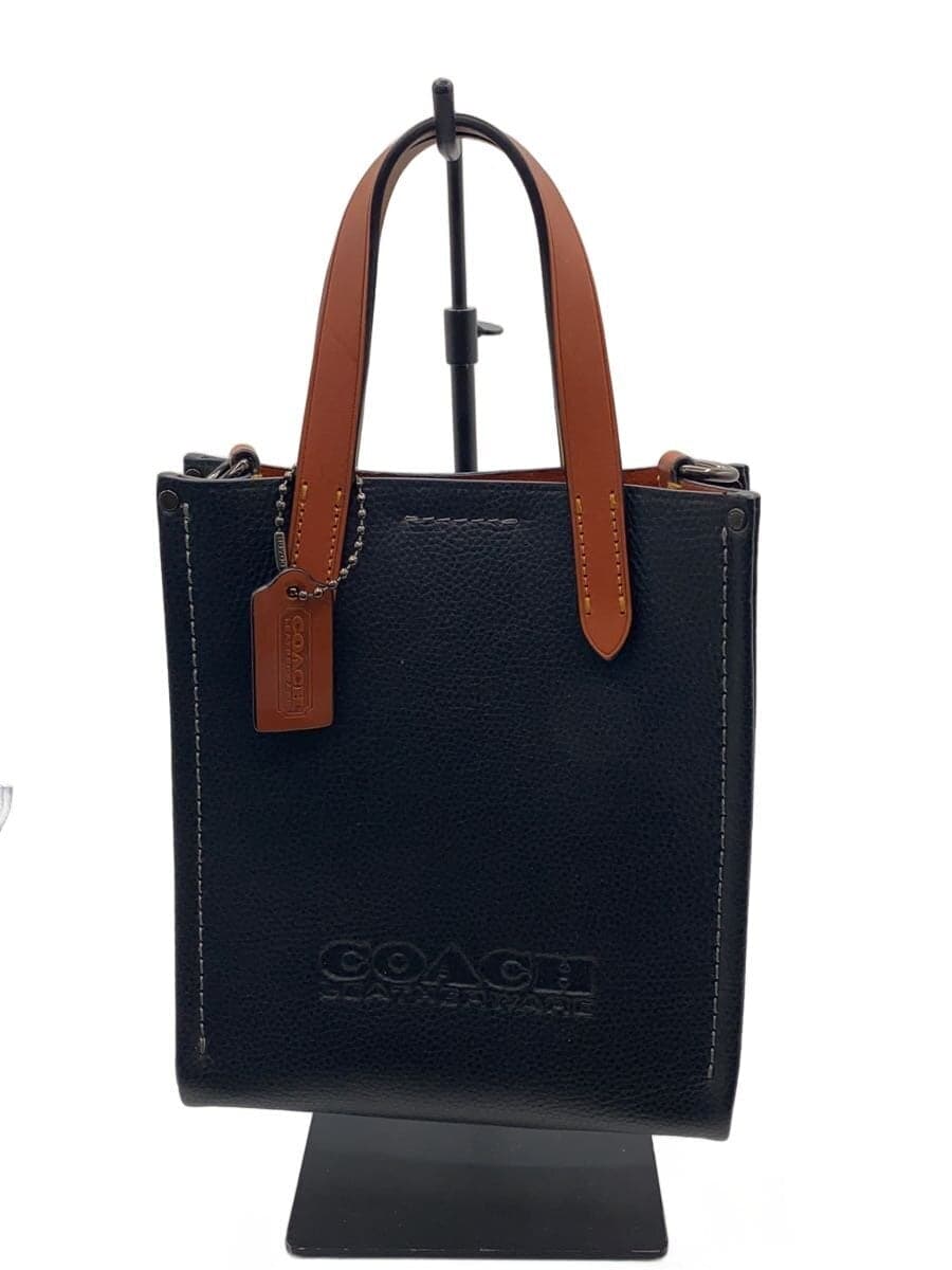 COACH Shoulder Bag Leather BLK cz214