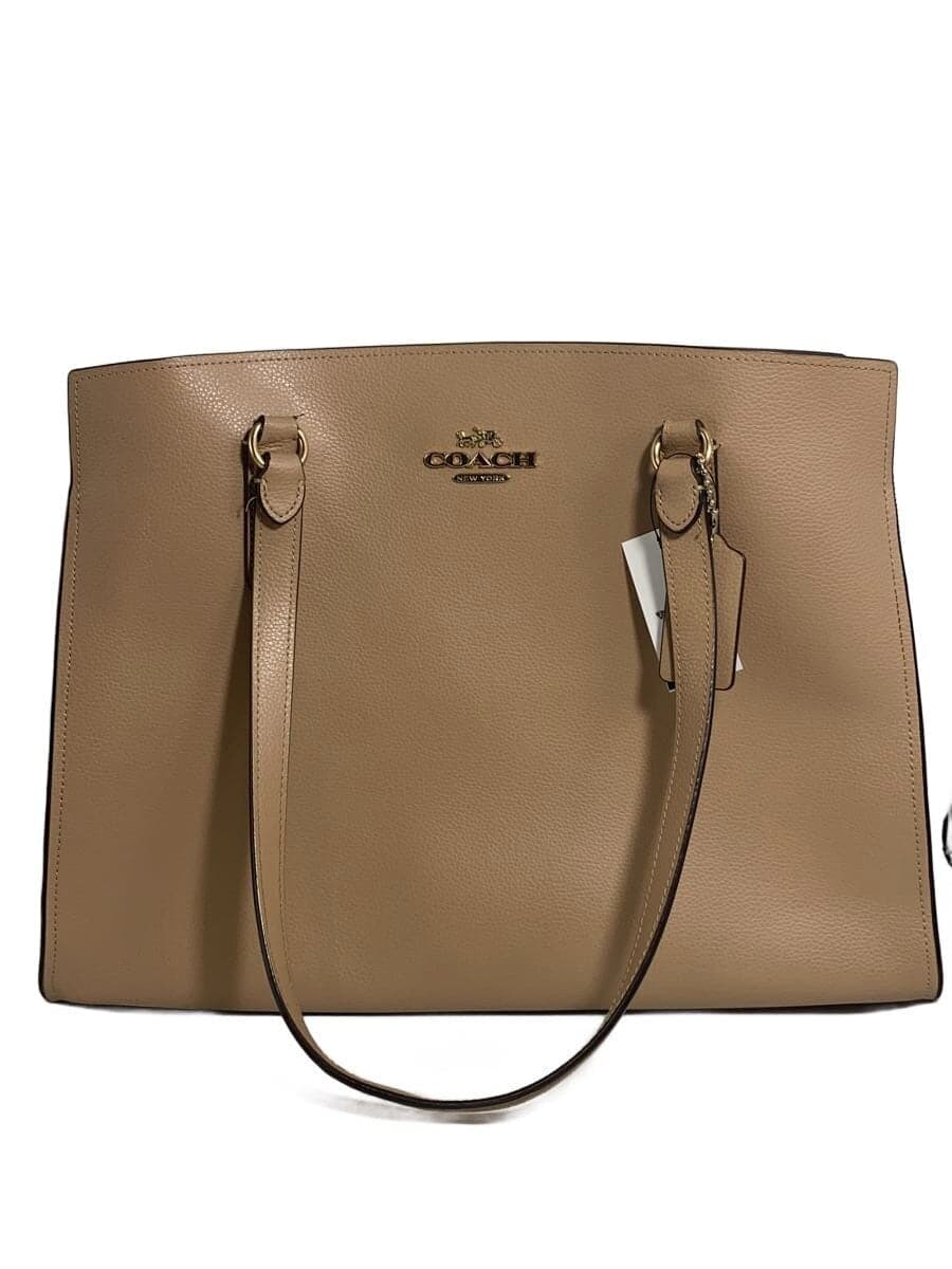 COACH Tote Bag Leather BEG C4077