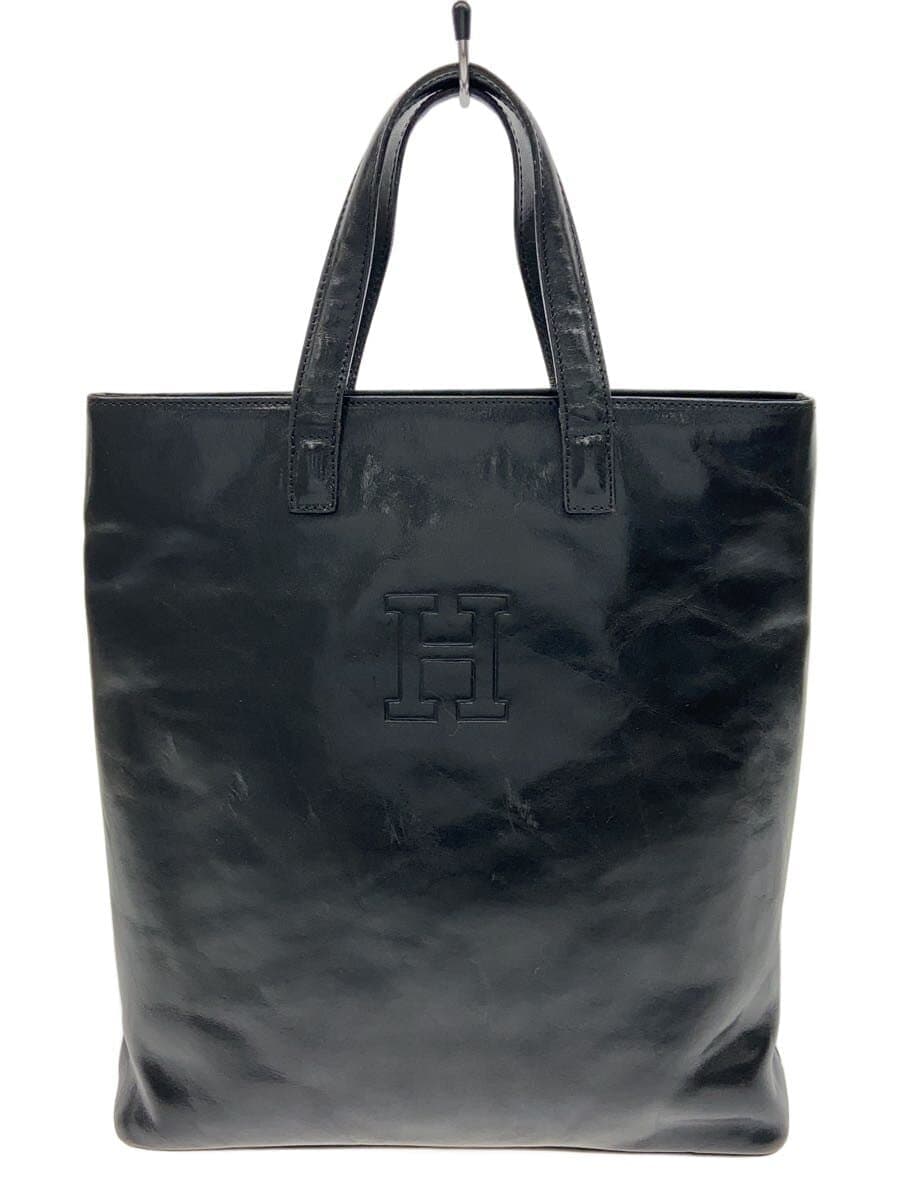HIROFU handbag leather black plain