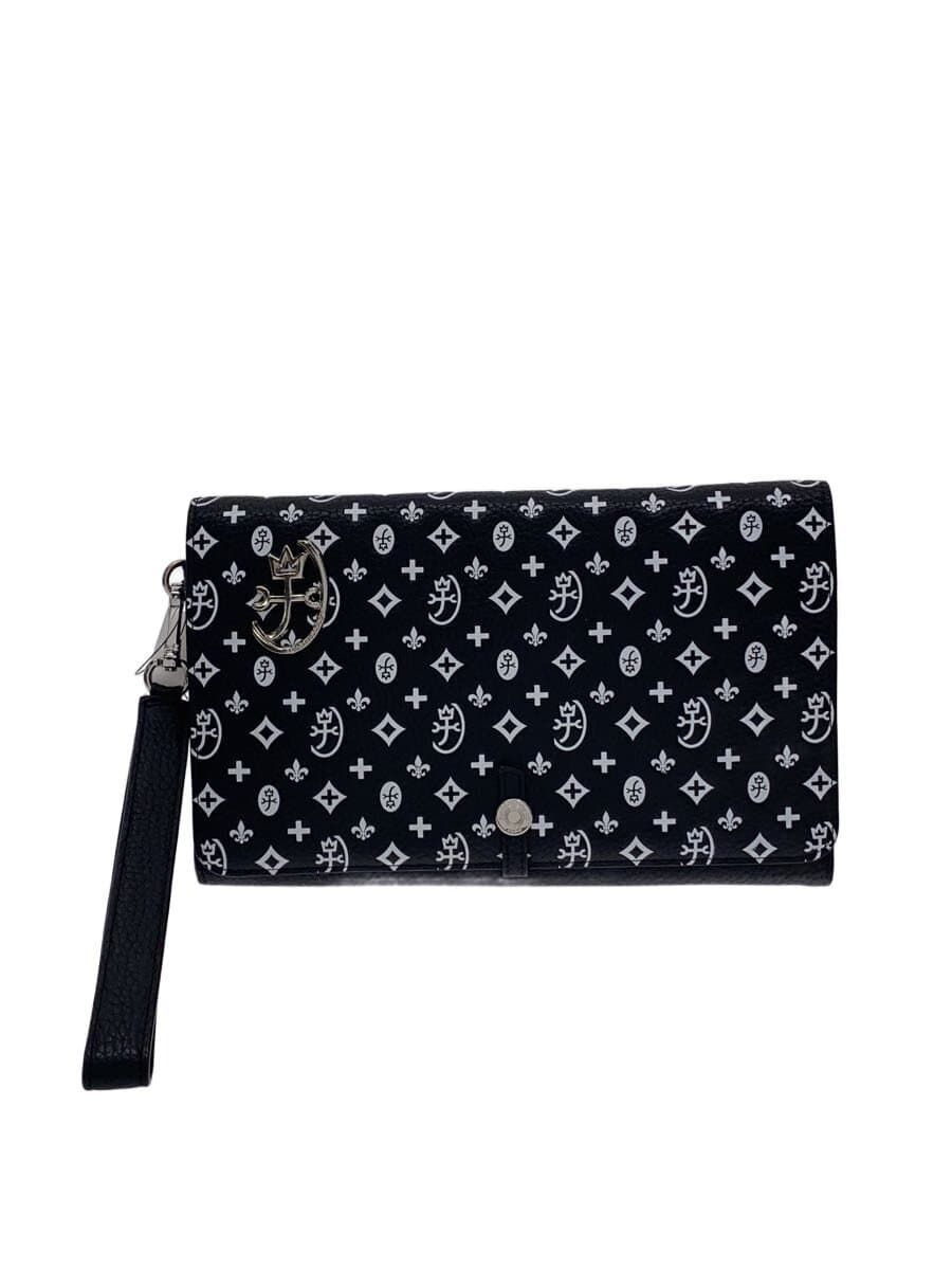 CASTELBAJAC Shoulder Bag Leather Black All-Over Print 042212