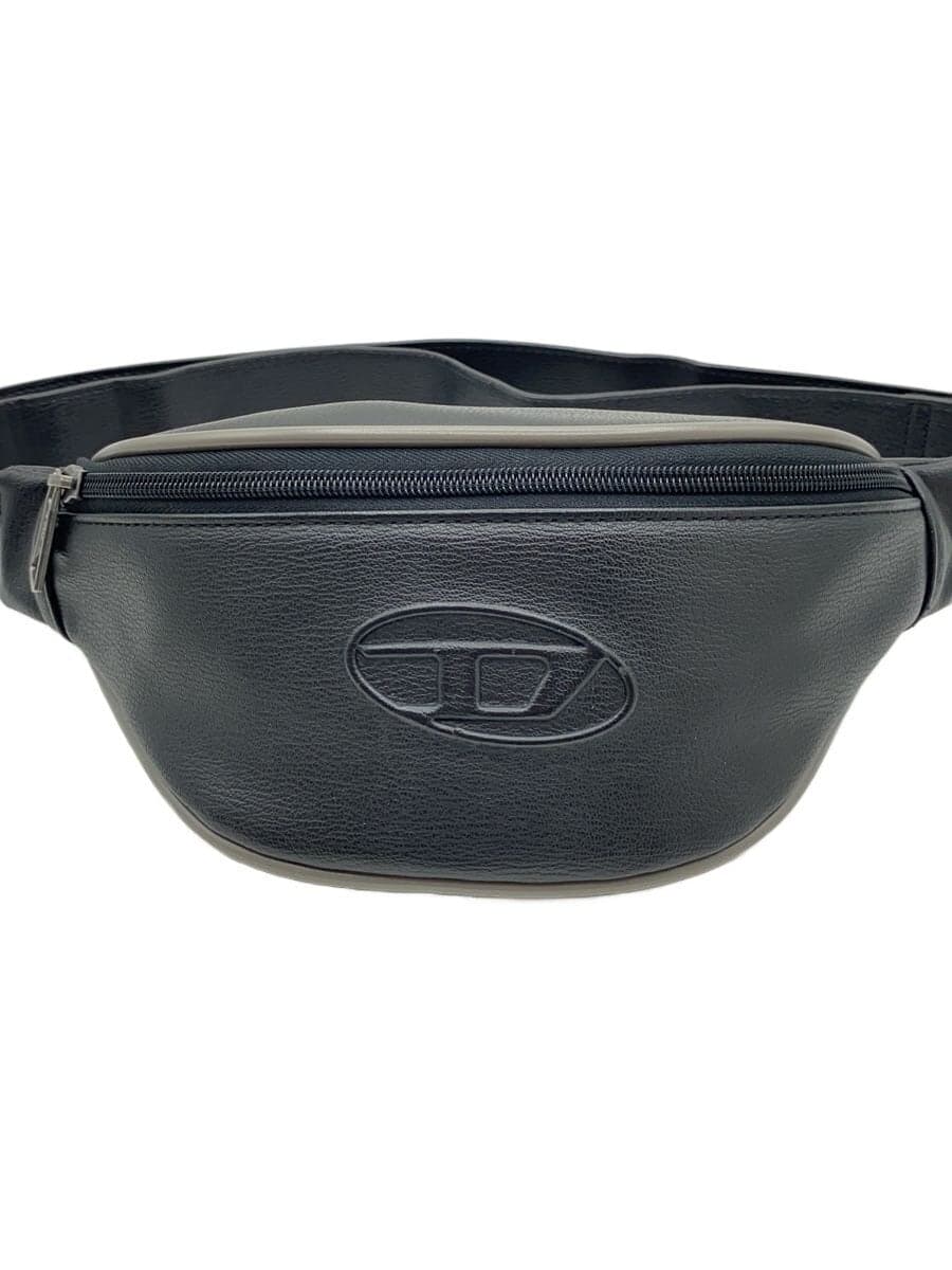 DIESEL Body Bag Waist Bag Leather Black