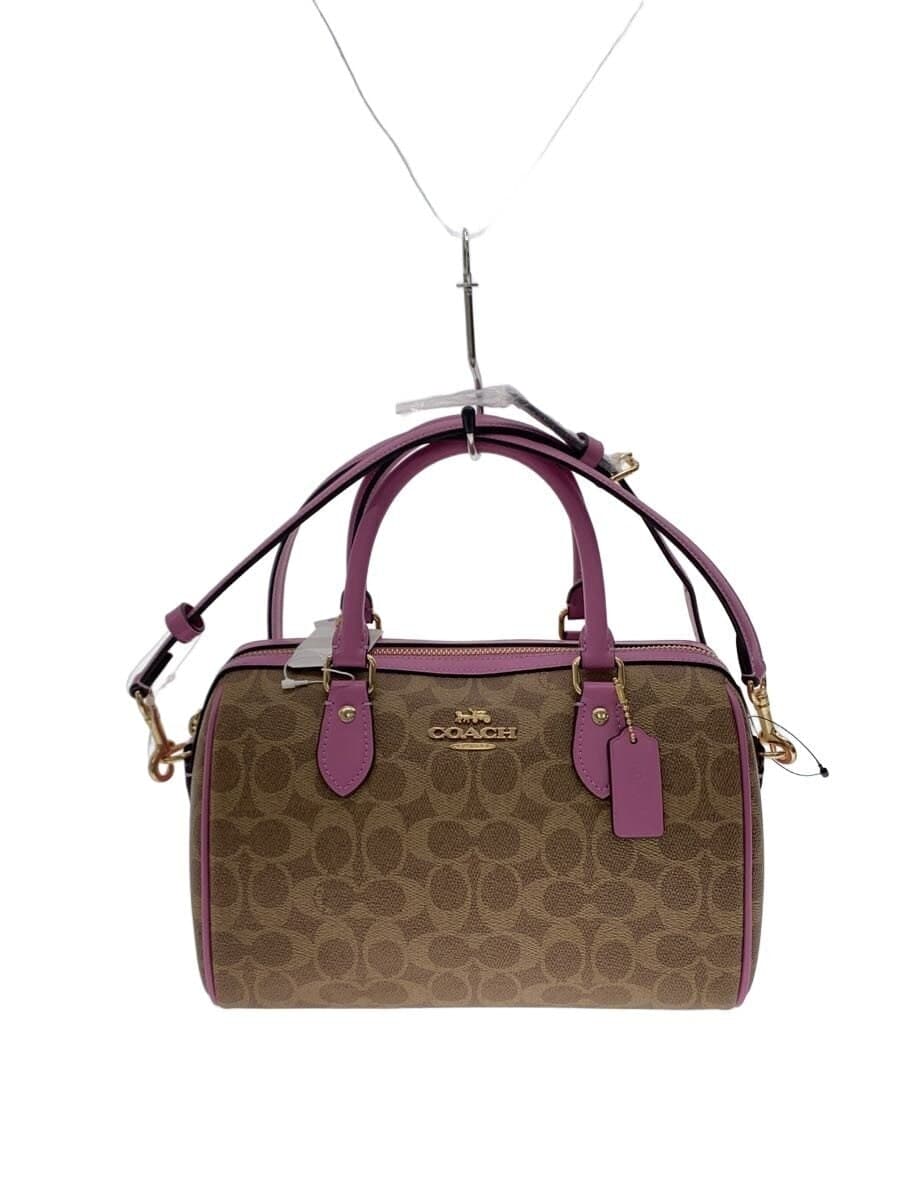 COACH Shoulder Bag PVC BEG All-over Pattern CV961