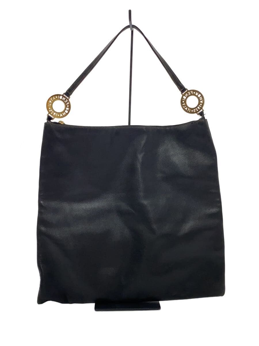 FENDI bag leather black plain 14594