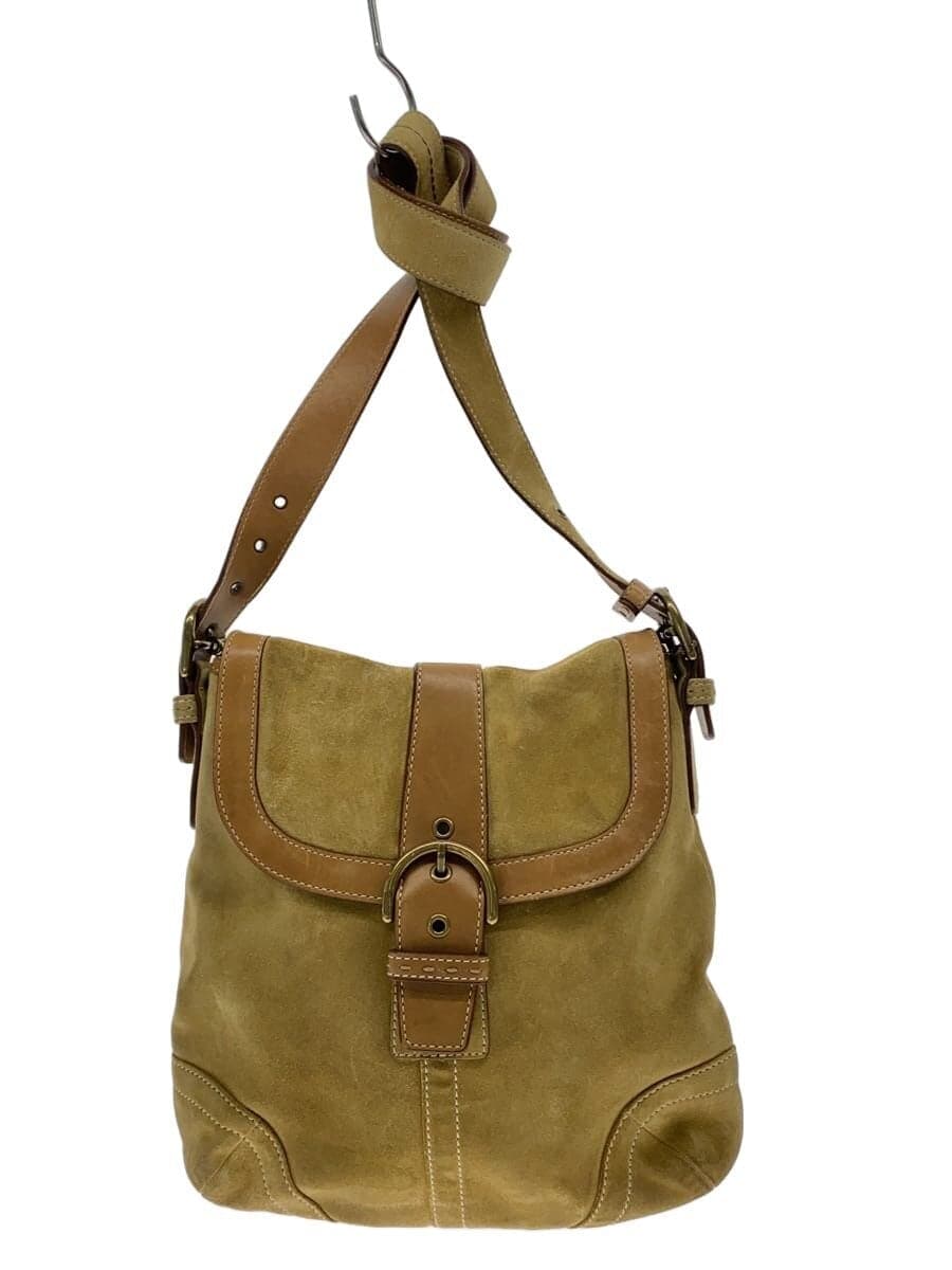 COACH Shoulder Bag Suede CML Plain 9678