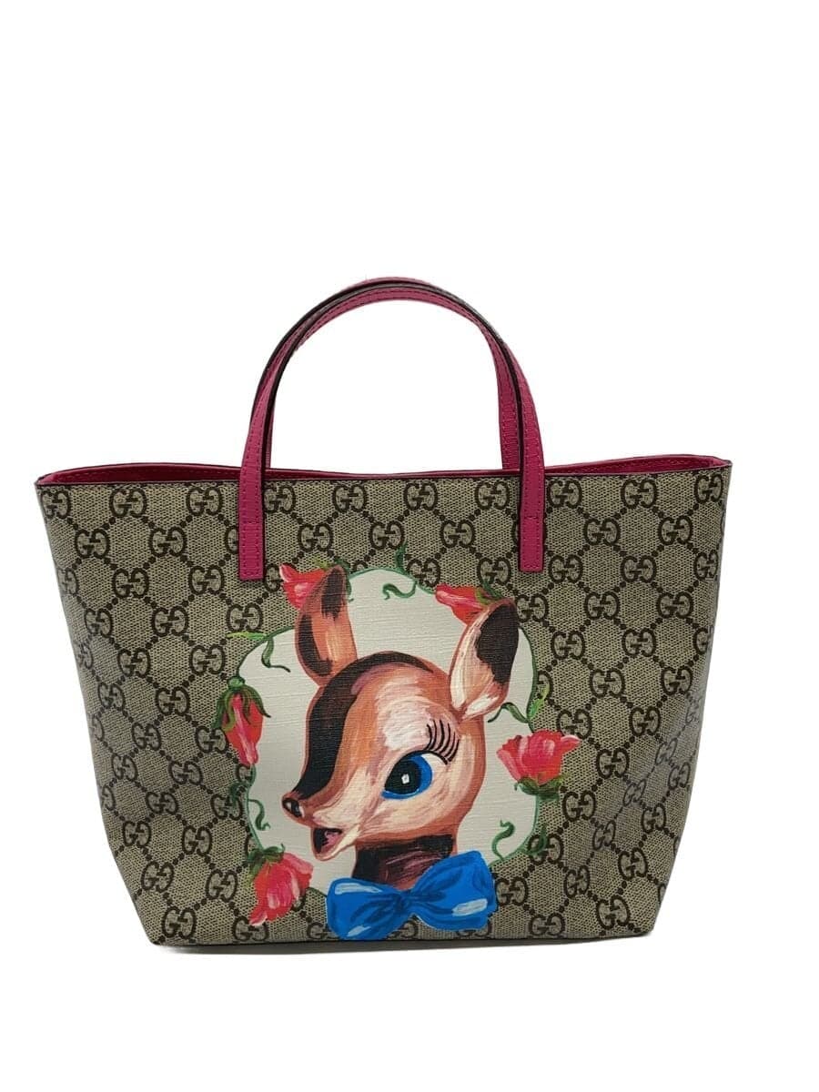GUCCI Tote Bag PVC BEG All-over Print 410812