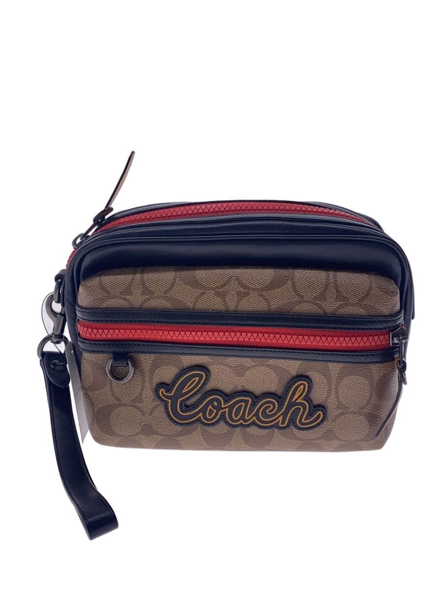COACH Second Bag Leather BEG All Over Pattern F73254