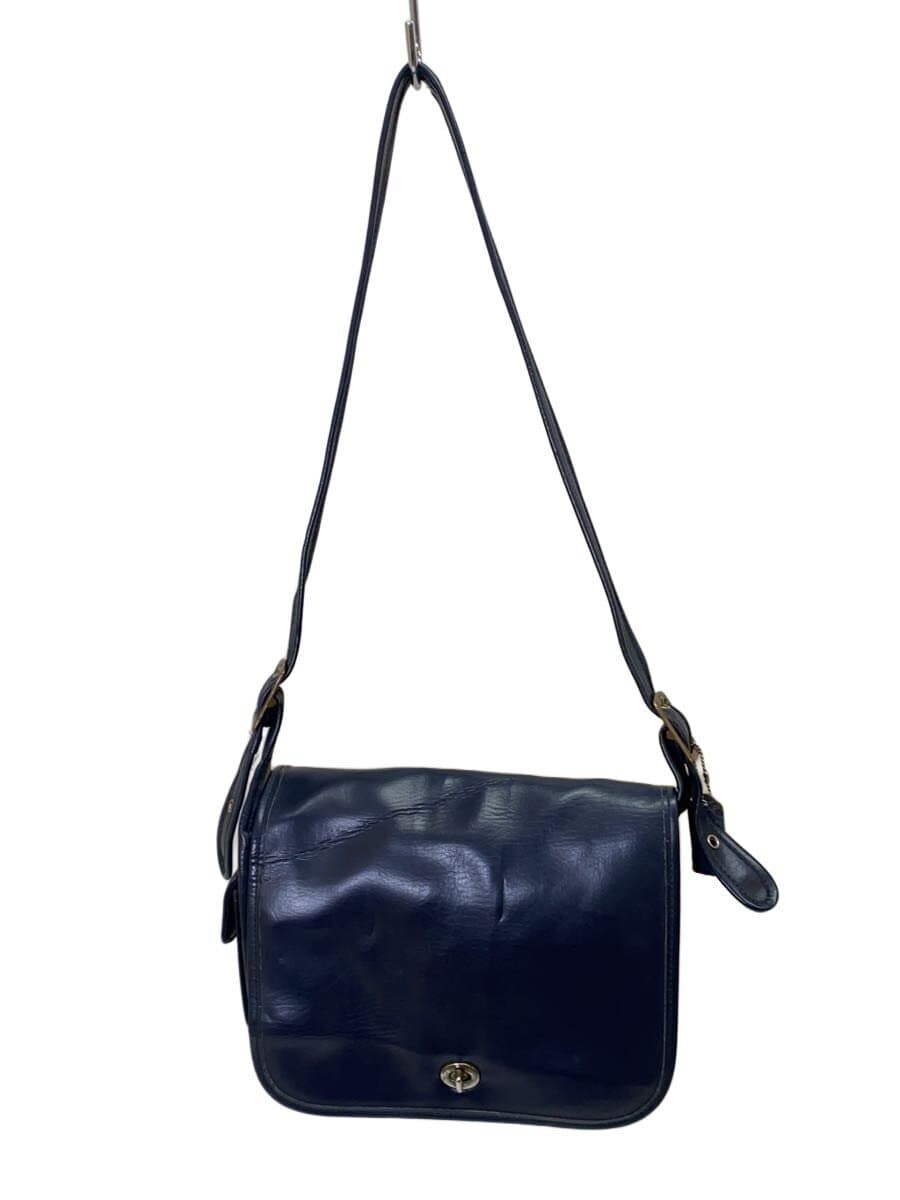 COACH Shoulder Bag Leather NVY Solid