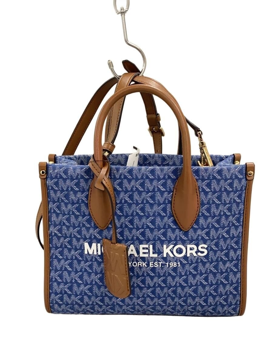 MICHAEL KORS Shoulder Bag Canvas Blue All-over Pattern 35F2G7ZC1J