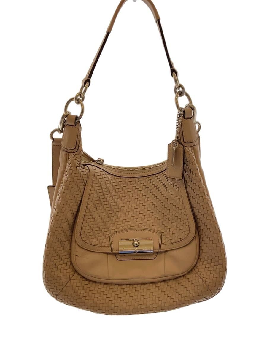 COACH Shoulder Bag_All Leather Leather BEG Solid