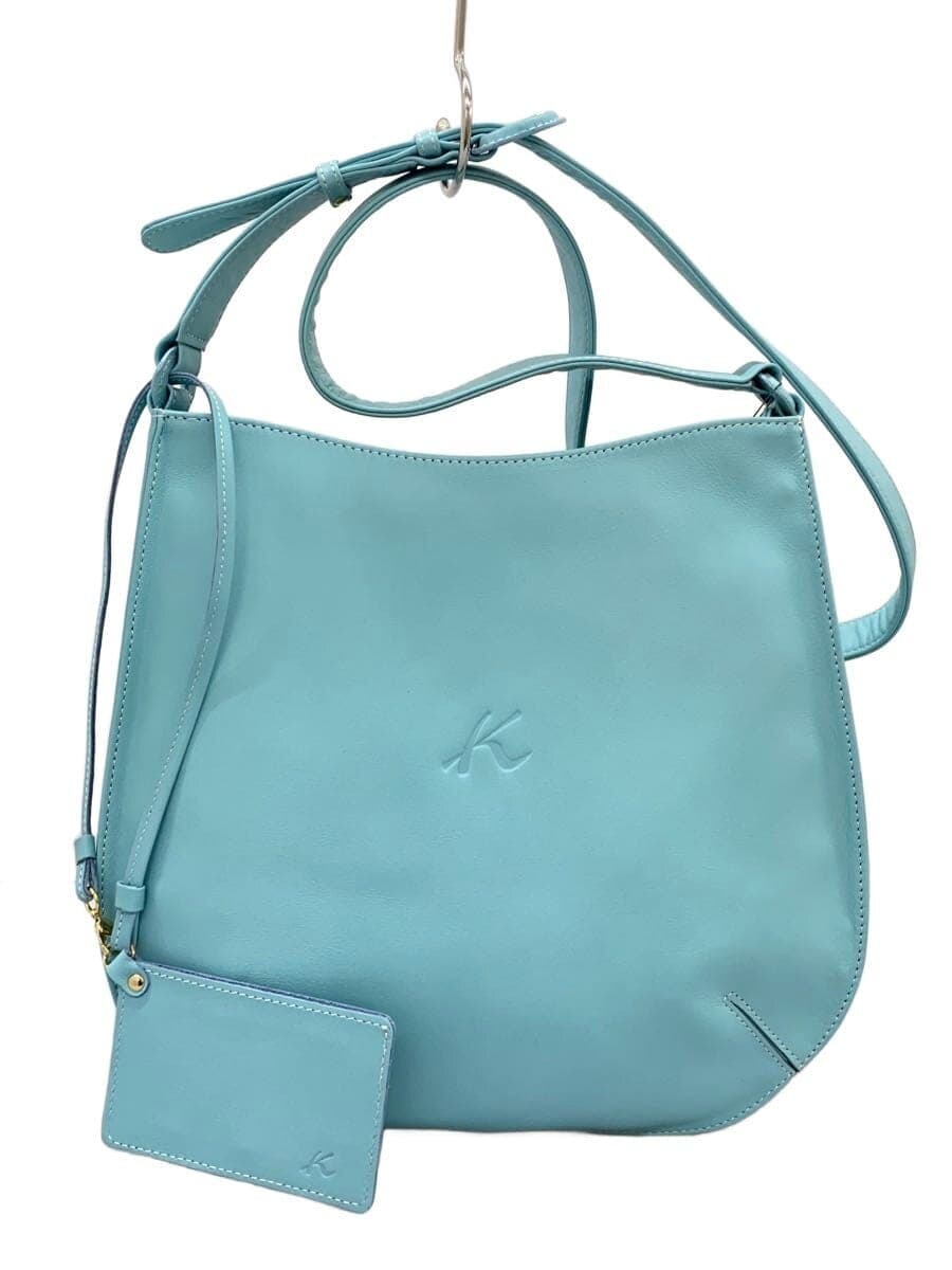Kitamura Shoulder Bag Leather BLU Solid