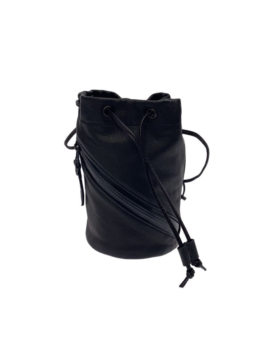 DAMASQUINA Shoulder Bag Leather BLK Solid