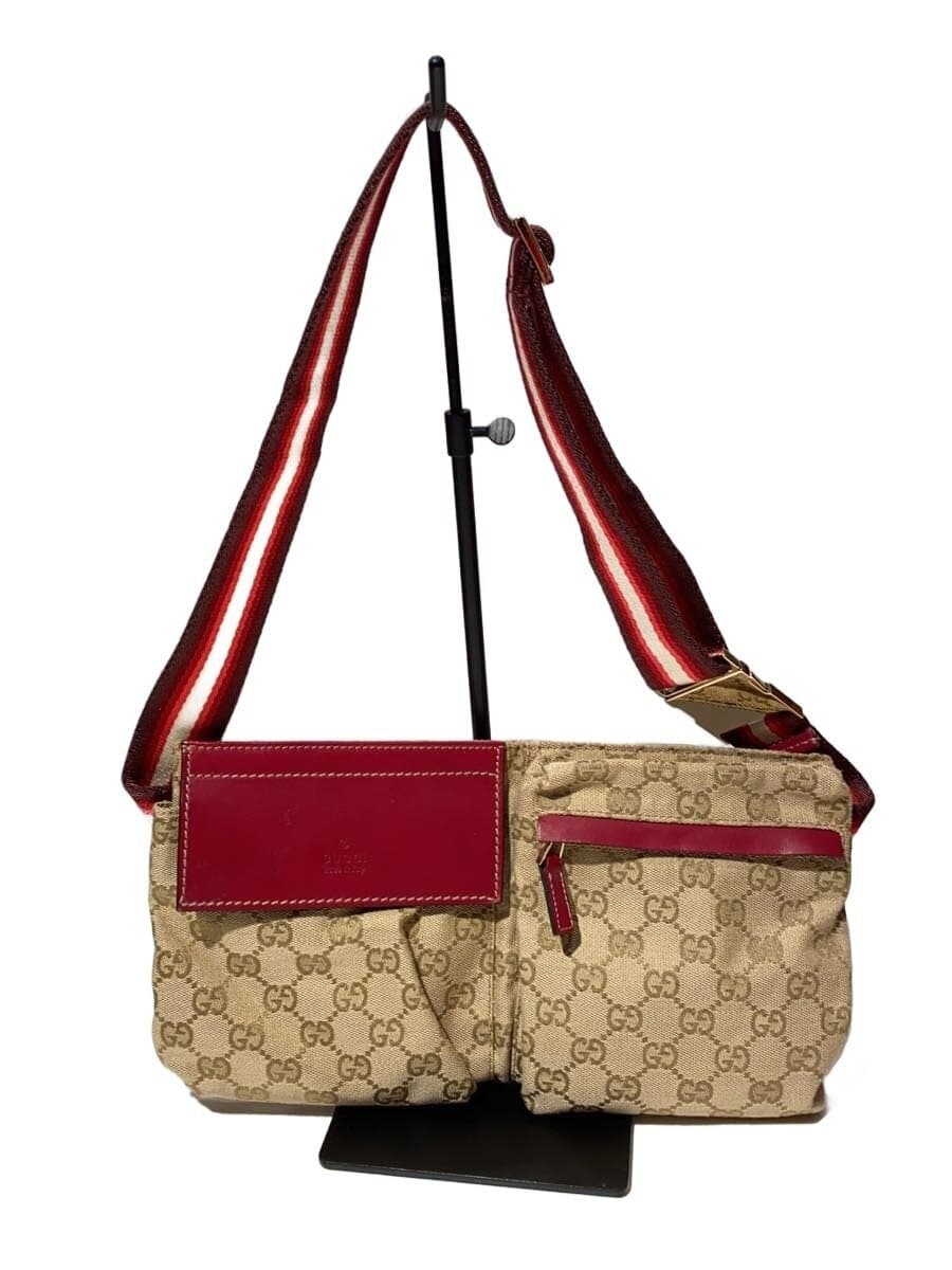 GUCCI Body Bag GG Logo Shoulder Bag BEG All Over Pattern 28566