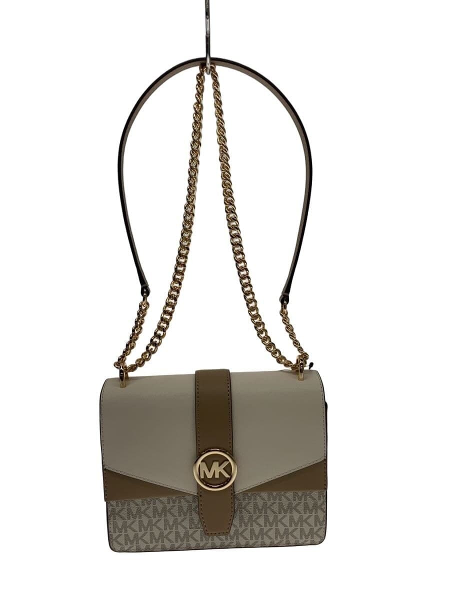 MICHAEL KORS Shoulder Bag Faux Leather BEG All Over Pattern 35S5GGRC1B