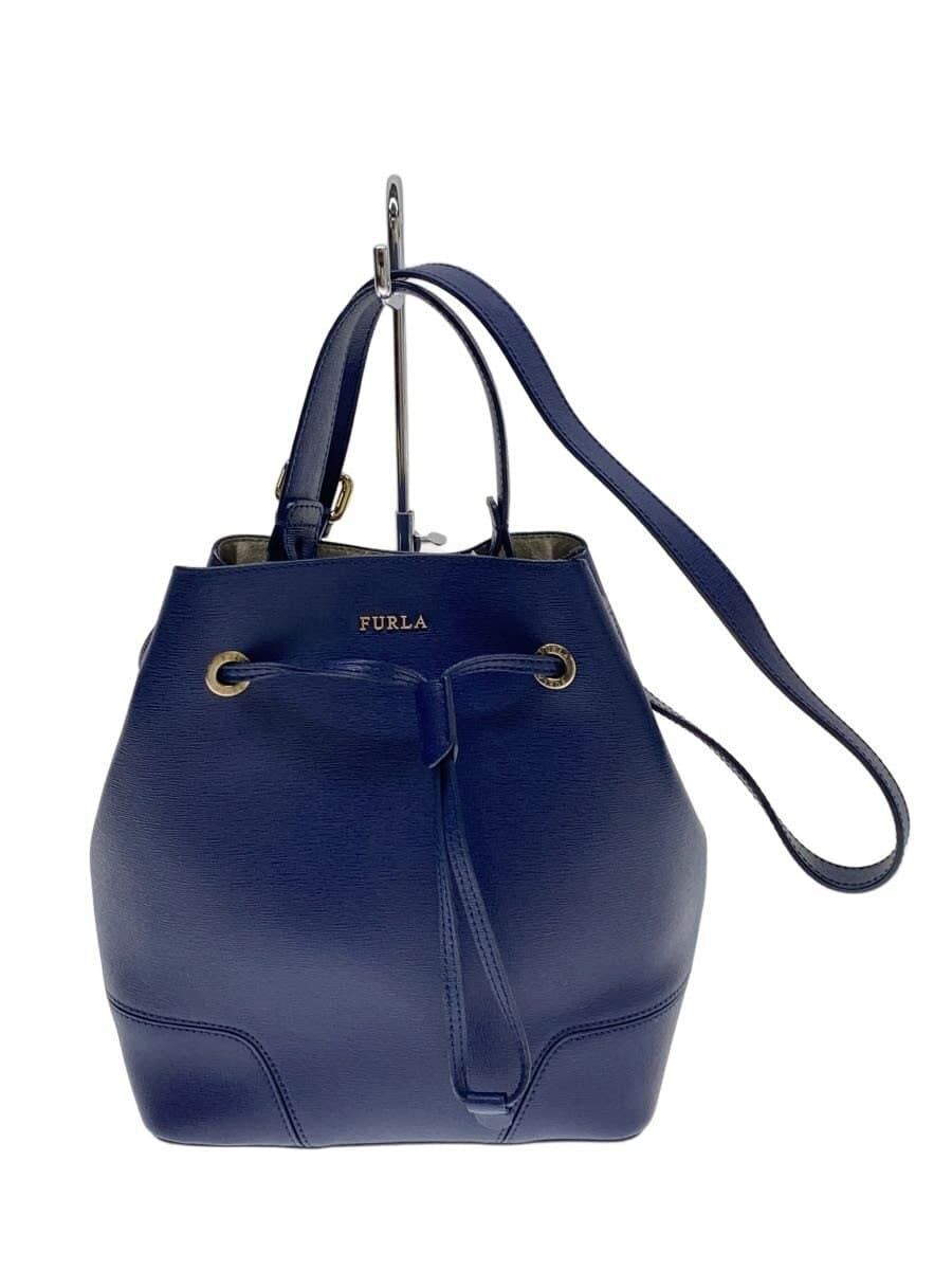 FURLA Shoulder Bag Leather Navy
