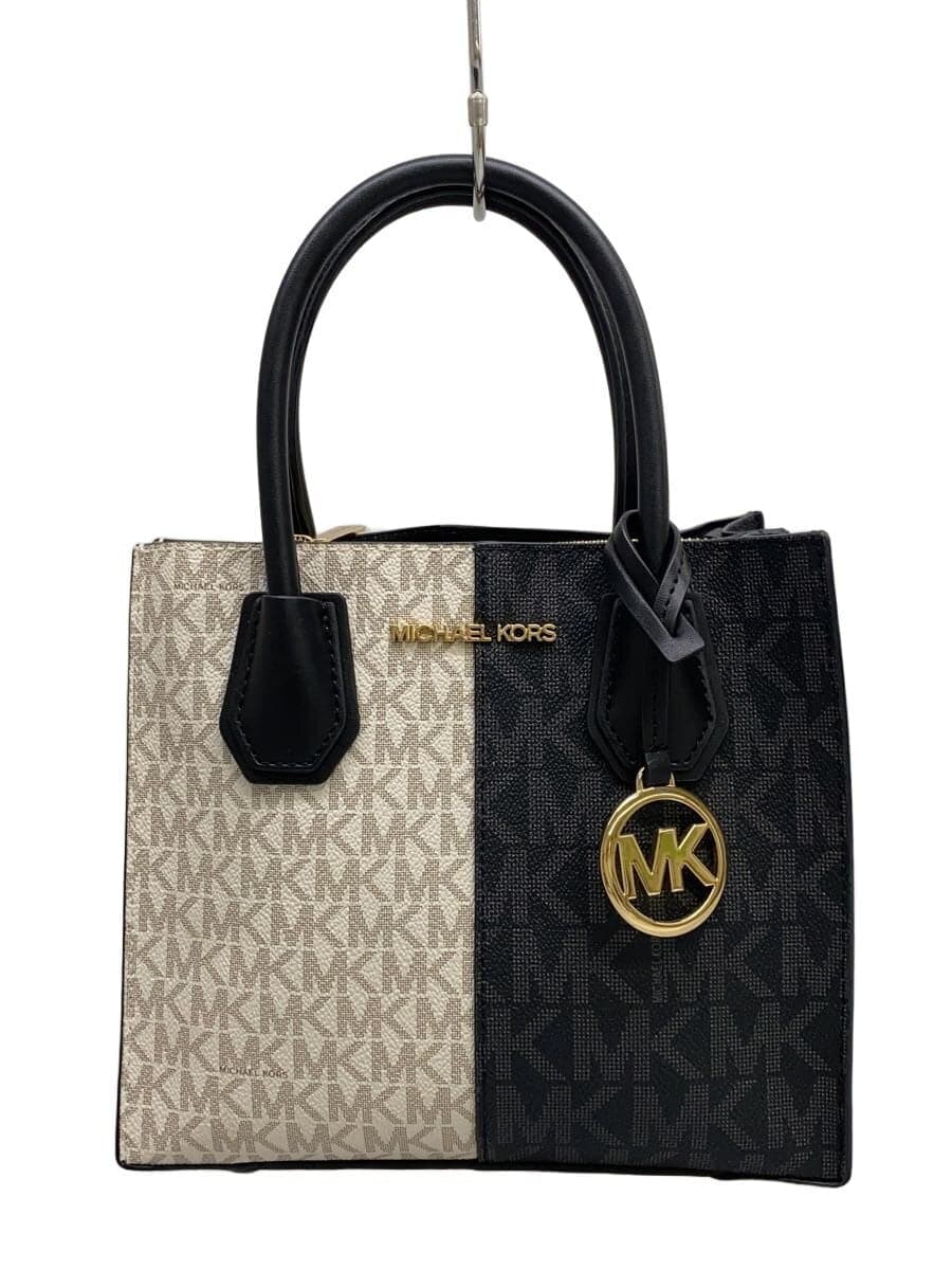 MICHAEL KORS handbag PVC WHT BLK two-tone 35F4GM9M2B missing shoulder strap