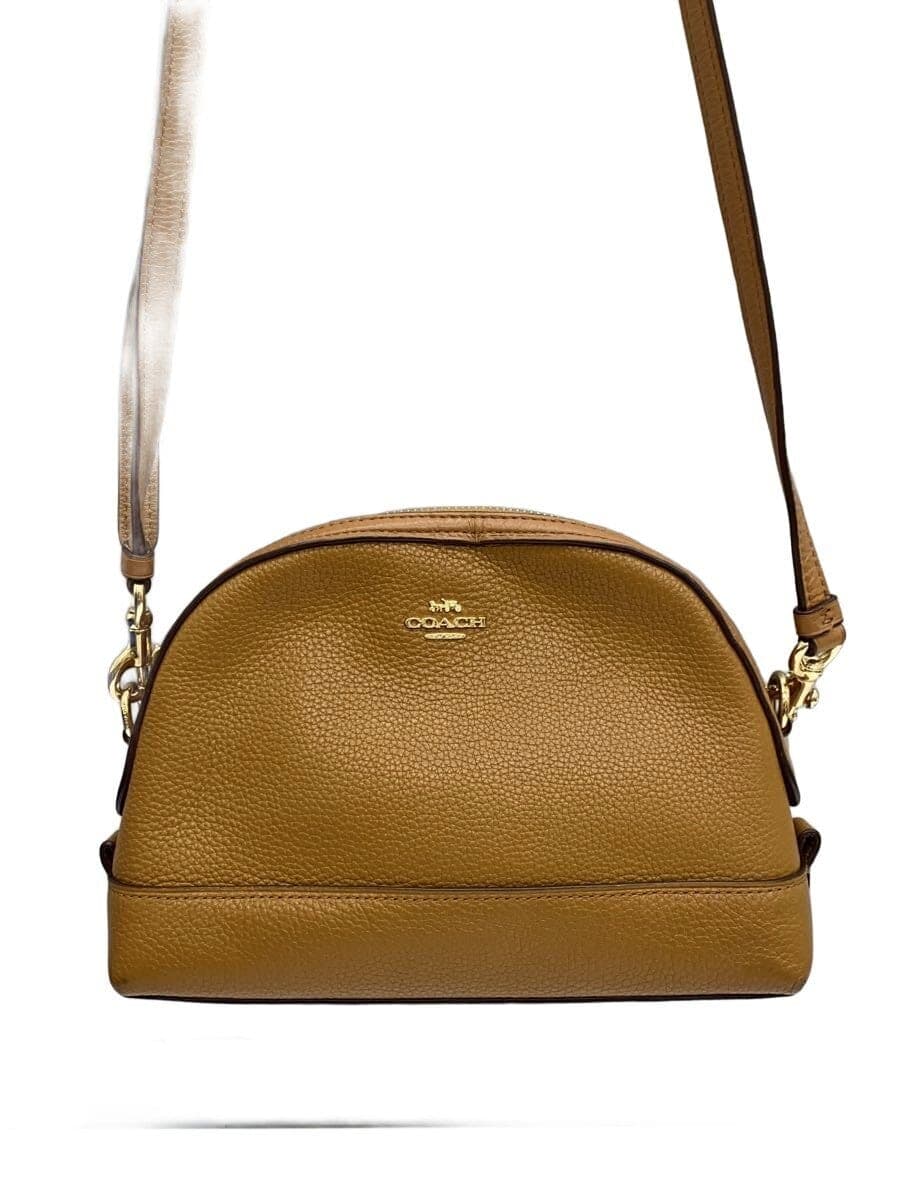 COACH Shoulder Bag Leather BRW Solid f76673