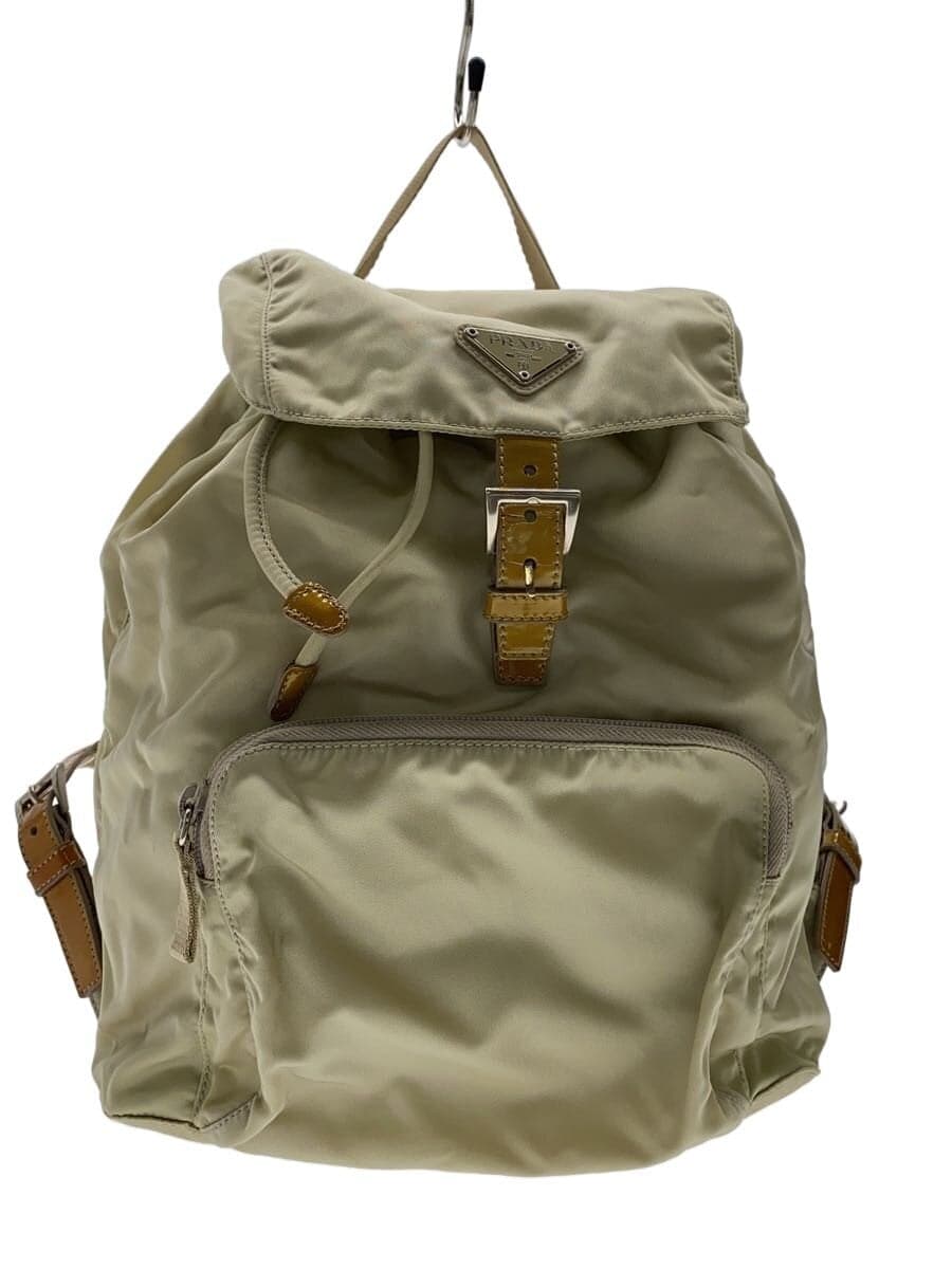 PRADA Triangle Logo Backpack Nylon CRM Solid