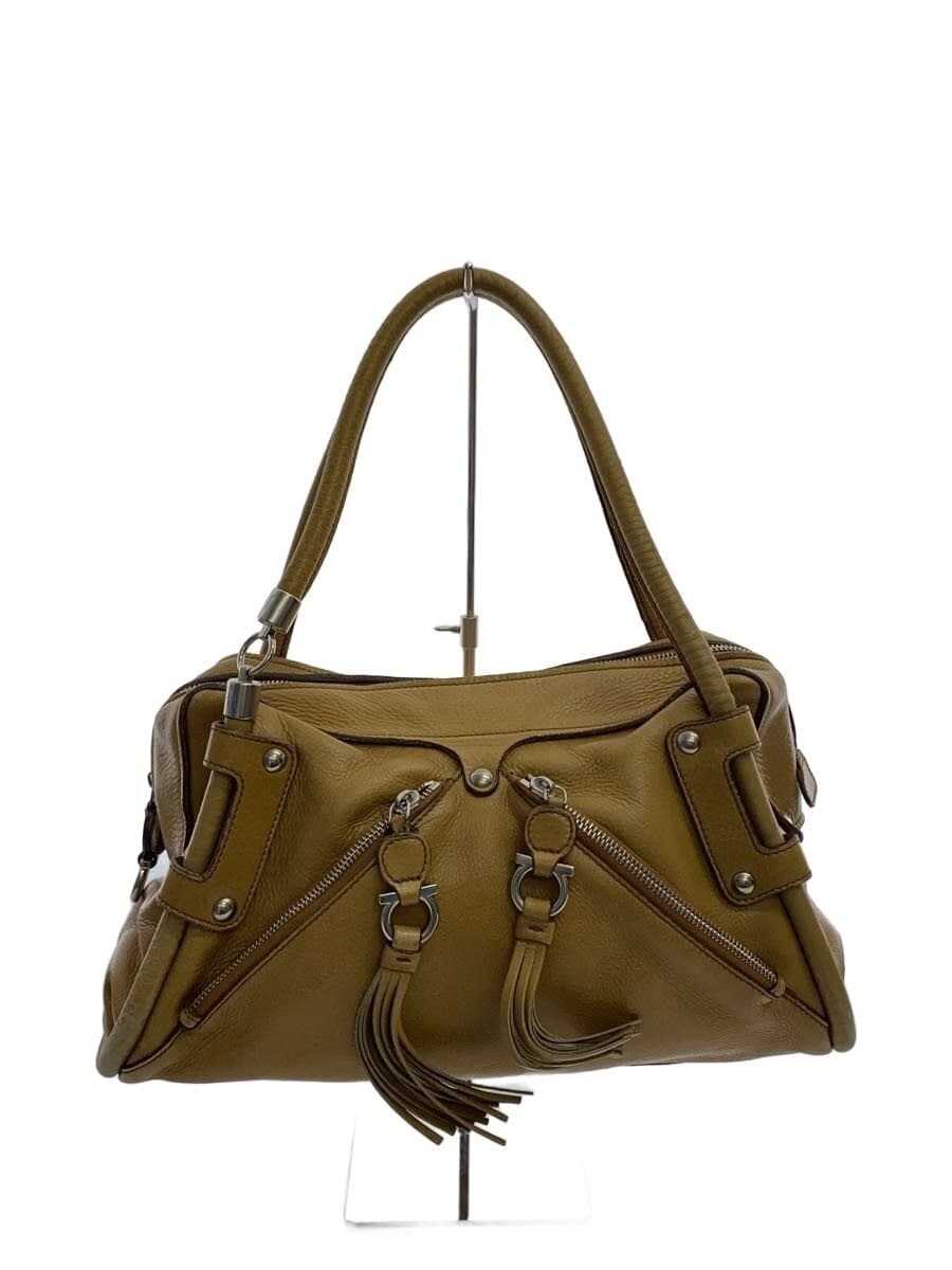 Salvatore Ferragamo Gancini Handbag Leather CML Solid